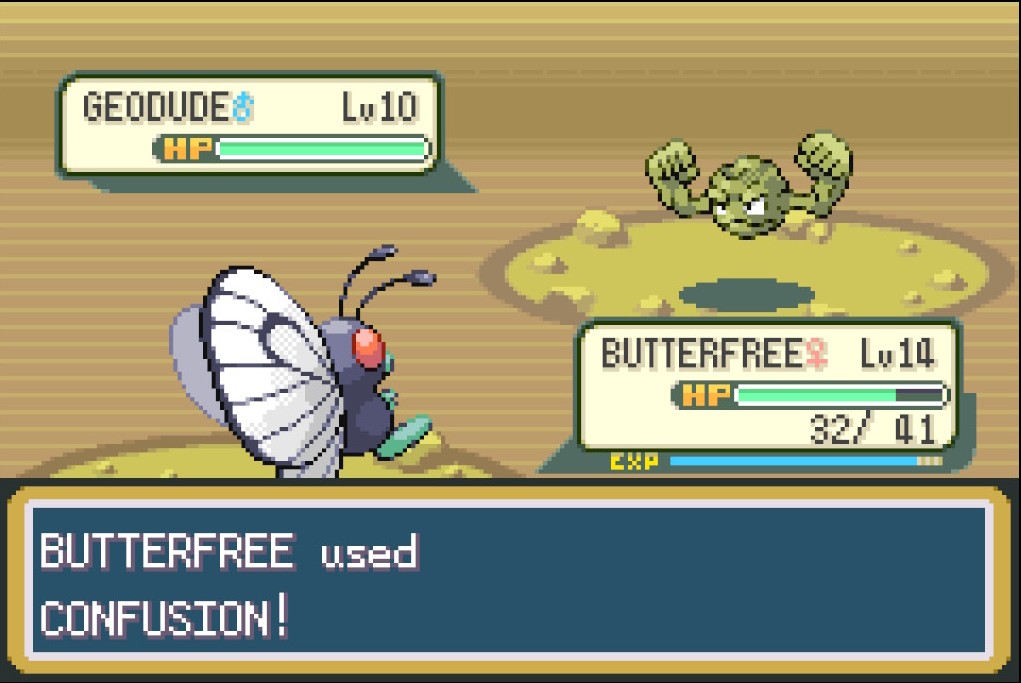 Butterfree vs geodude